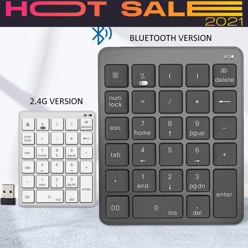 Bluetooth цифровая клавиатура 2 4g беспроводной портативный клавиатуры Пластик чехол