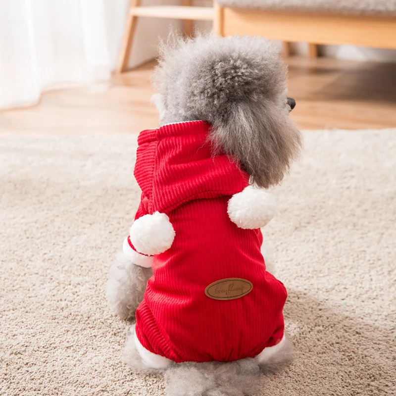 Hipidog Новое поступление Рождественская Одежда для собак с капюшоном флисовое