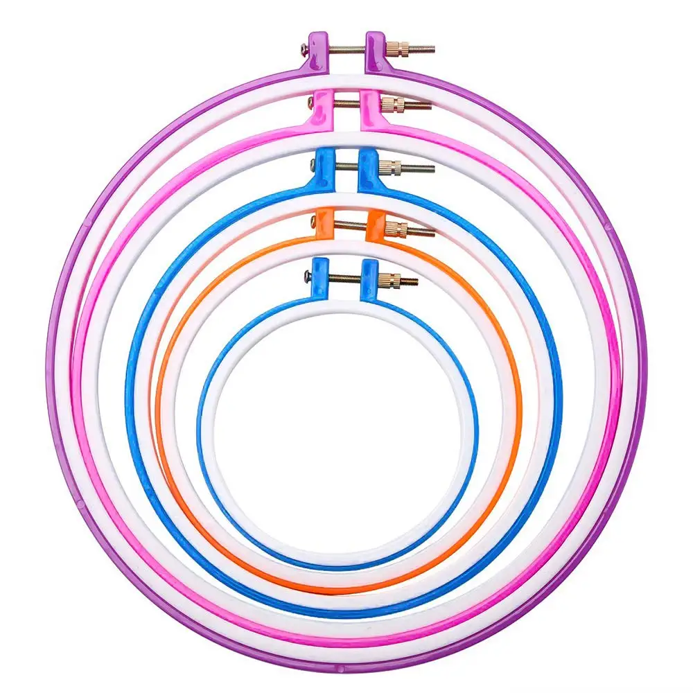 Кольца для вышивки пластиковые кольца крестиком от 4 8 до 10 2 дюймов (многоцветные)