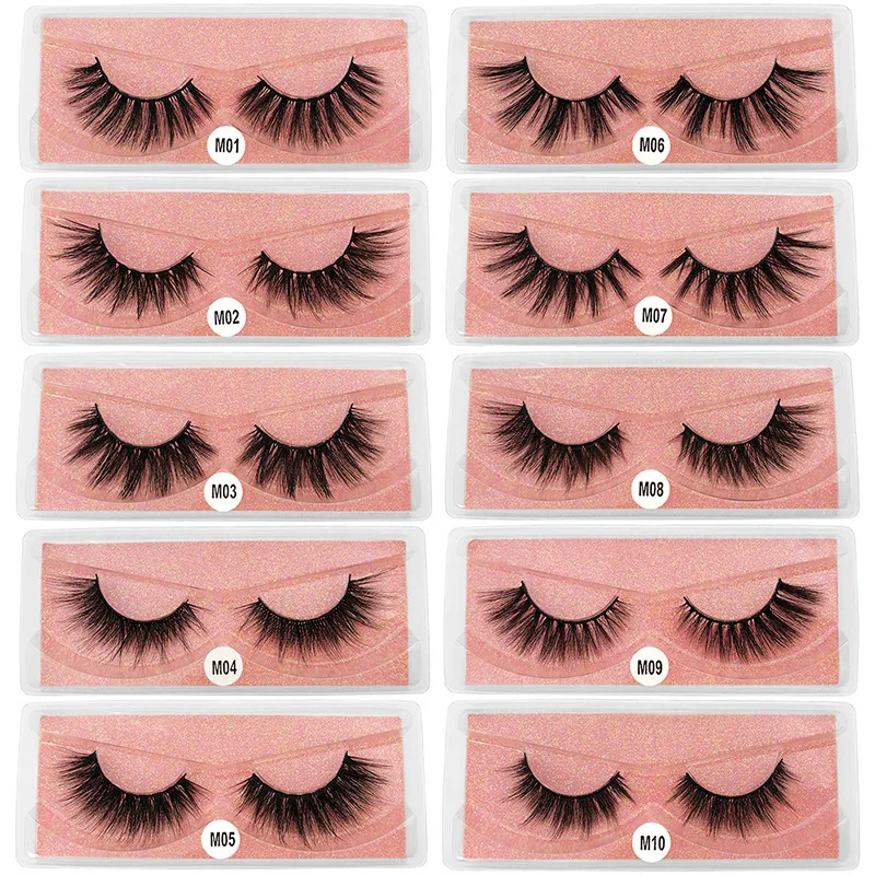 

New Thick Natural Mink False Eyelashes Extensions Eye Makeup Accessory Reusable Handmade Fake Lashes 10 Pairs/lot Drop Shipping