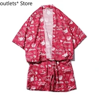 japannese kimono women cardigan harajuku summer beach japanese kimono jacket traditional cosplay yukata 2pcs coat shorts