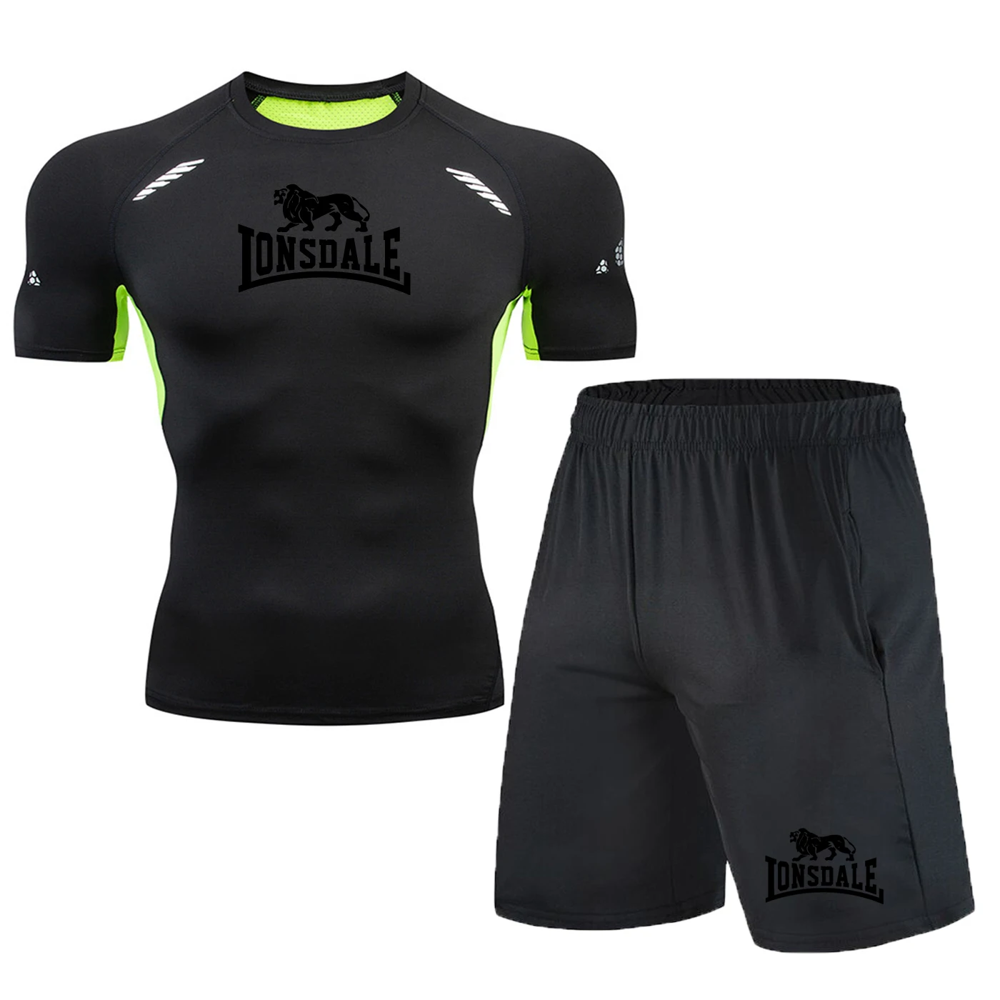 

Running sports suit men's casual men's fitness clothes sports shorts quick-drying tights short-sleeved training sportswear