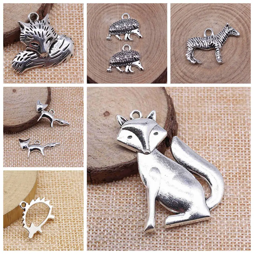 

Charms Pendant Diy Jewelry Accessories Fox Hedgehog Charms