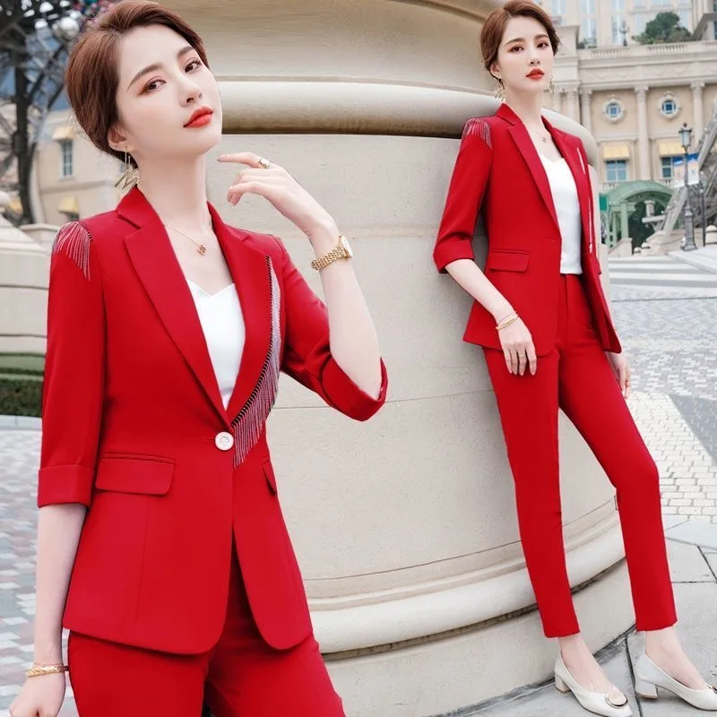 Дизайнерские весенне-летние модные женские костюмы шикарное тонкое пальто с