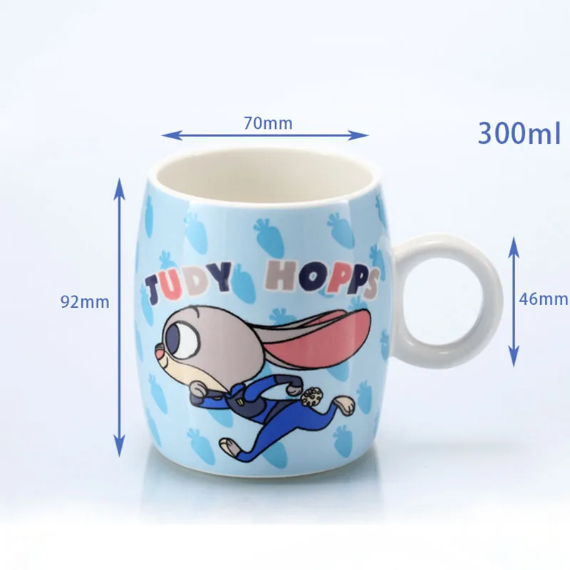 Disney Zootopia 300 рюмка, мл Q Edition Мультфильм ник Джуди керамическая чашка милый ребенок мальчик термос для девочек офисные чашки для молока кофе Рождественский подарок