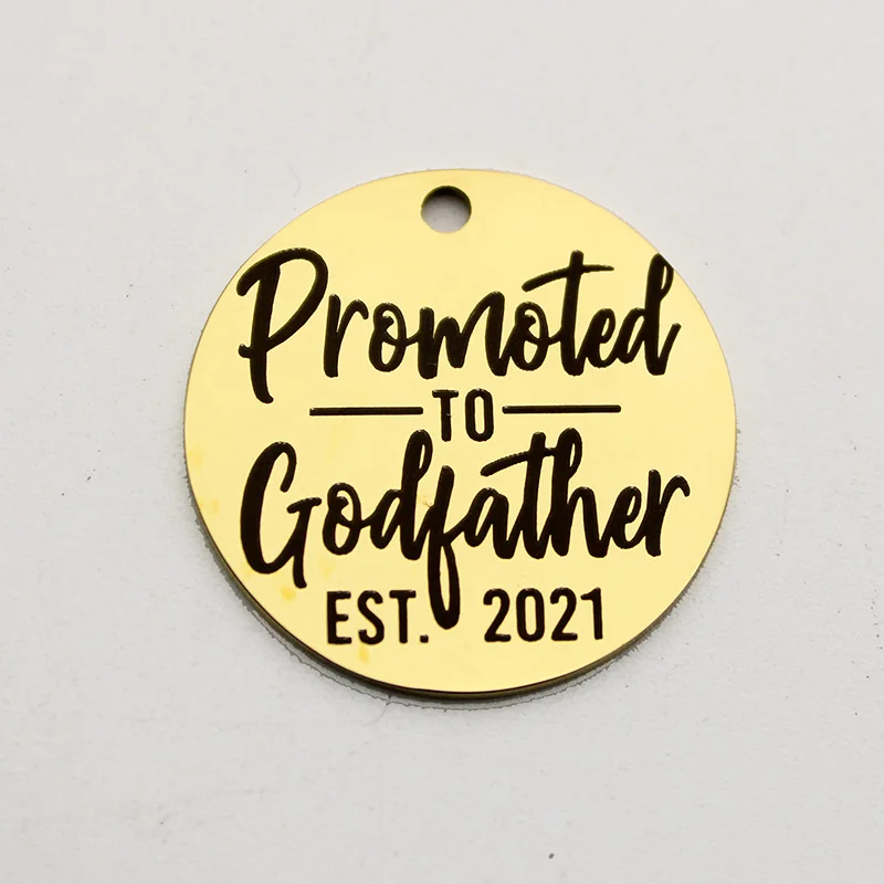 Подвеска Godfather Est.2022 гравированная под крестного отца 2022 подвески из нержавеющей