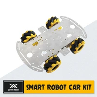zhiyitech mcnamum wheel tt motor car aluminum chassis for arduino robotics and programming project