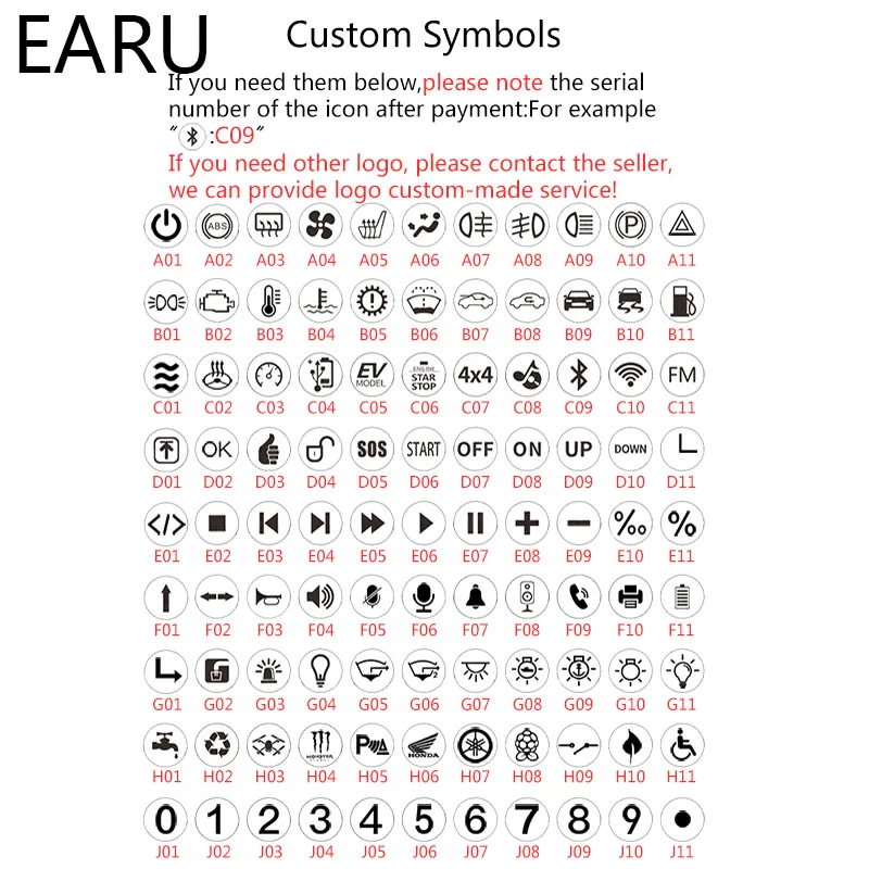 12 мм хромированный черный корпус логотип значок символ настройки