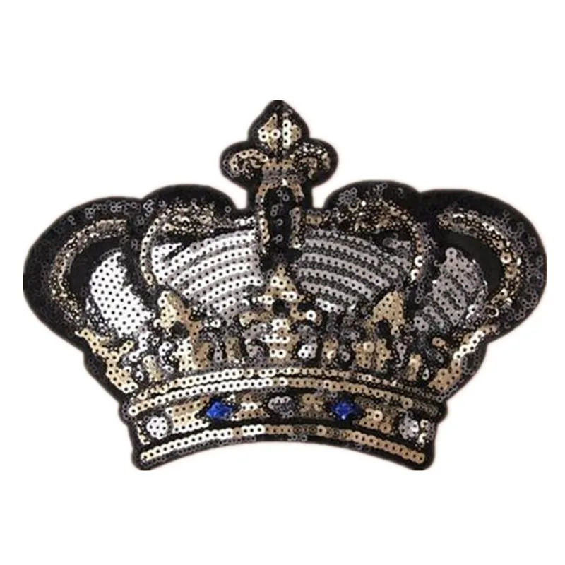 Женская модная футболка с блестками 237 мм короной байкерские нашивки для одежды