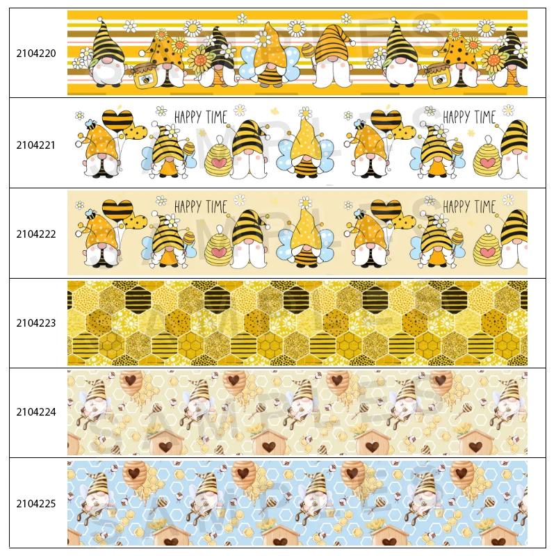 10 ярдов атласная корсажная лента с мультяшным принтом пчелы украшение для