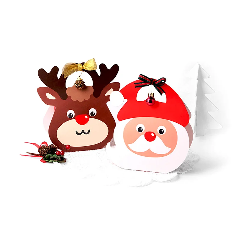 Канун Рождества Портативный коробка пакеты для печенья конфеты упаковывая