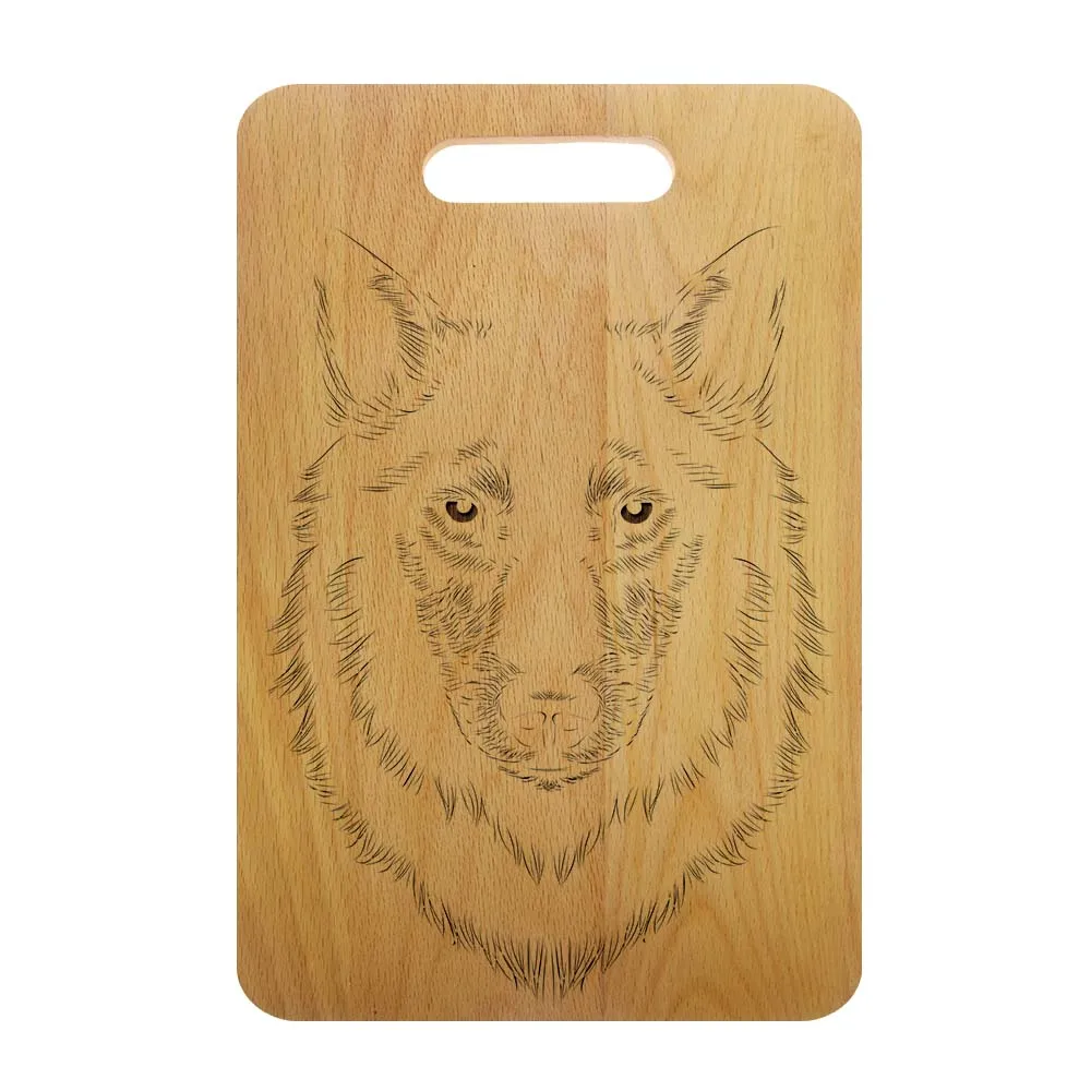 Spirit Animal Wolf Face Персонализированная разделочная доска Лесной Волк портрет