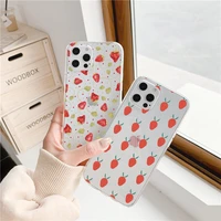 summer fruit clear phone case for iphone 7 8 se plus se 2020 12 11 pro max x xr xs max strawberry soft transparent covers