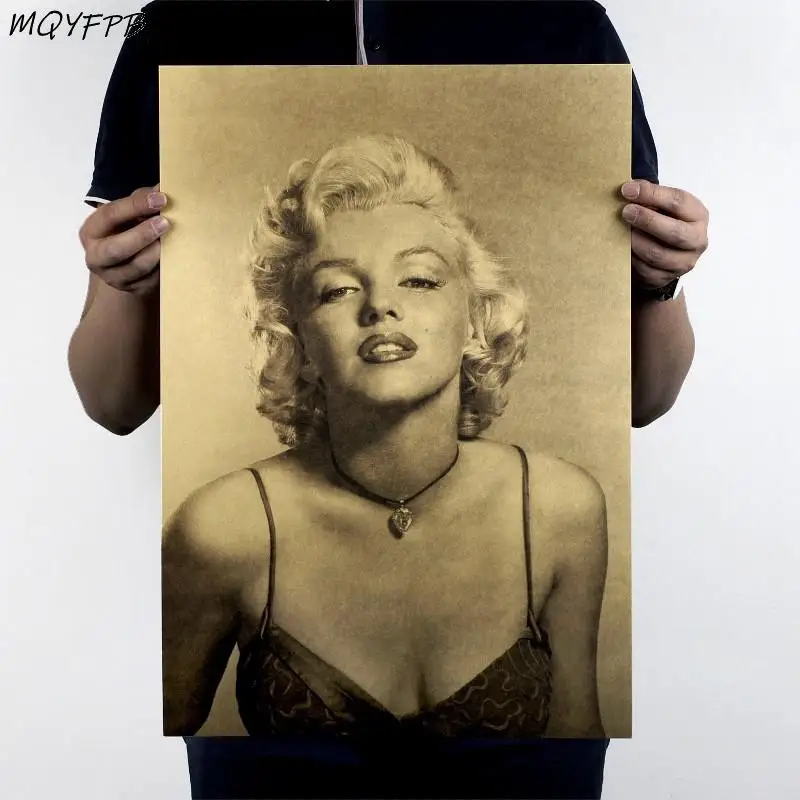 Плакат из крафт-бумаги Звездная Мэрилин Монро украшение для дома сердечник с