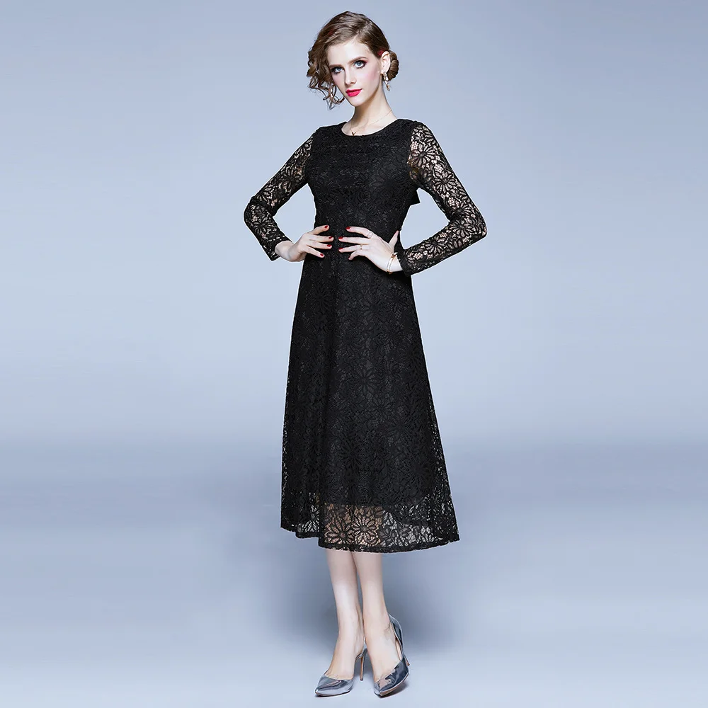 Винтажное кружевное длинное платье в английском стиле новинка 2020 модные