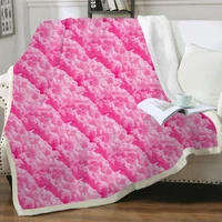 nknk pink blanket romantic 3d print street thin quilt harajuku bedding throw sherpa blanket animal vintage adult cozy