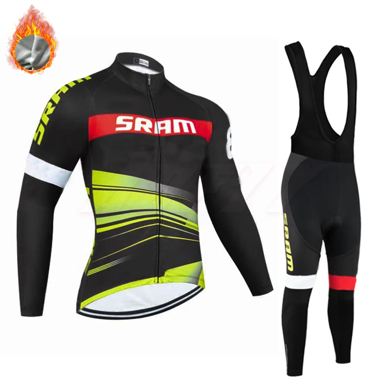 Зимняя теплая флисовая куртка с длинным рукавом для велоспорта Наборы мужчин