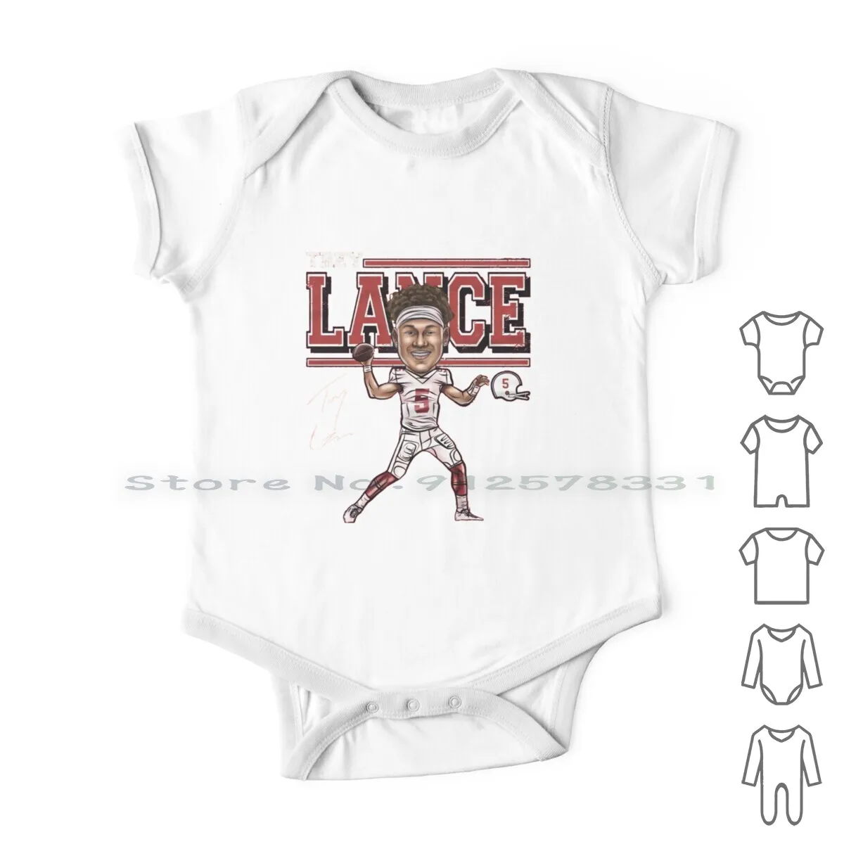 

Комбинезоны для новорожденных Trey Lance Carton, хлопковые комбинезоны, спортивные футбольные комбинезоны Trey Lance California Colin Kaepernick Jerry