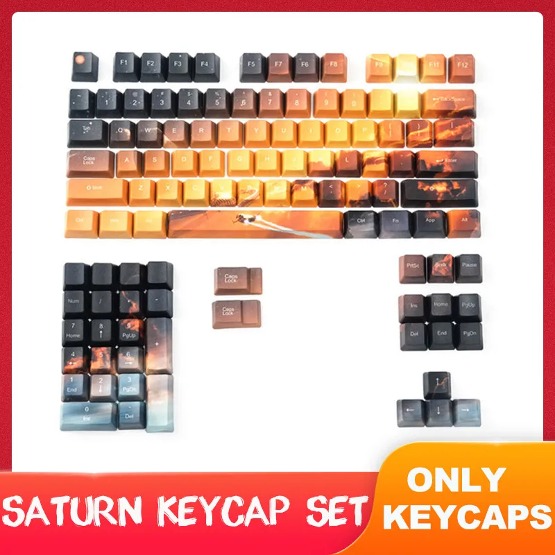 

104 Keys Saturn Keycap Set OEM Profile PBT 5 Side Dye Sublimation Key Cap For MX Switch Gaming Mechanical Keyboard 87/104 Keys