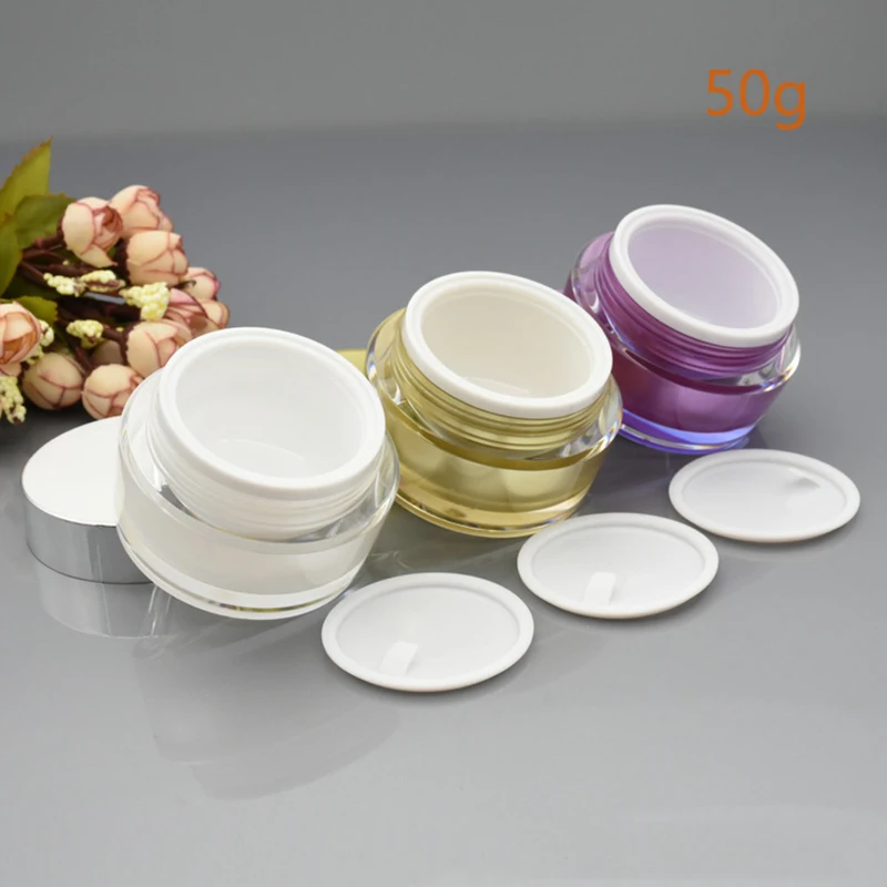 

30g 10pcs Empty Refillable Face Cream Storage Cosmetic Jars Bottles Pot With Linner Homemade Facial Cream Containers