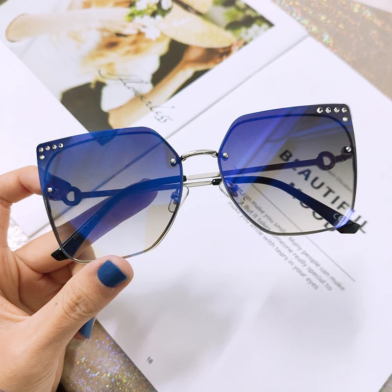 Женские солнцезащитные очки кошачий глаз брендовые Квадратные Солнцезащитные