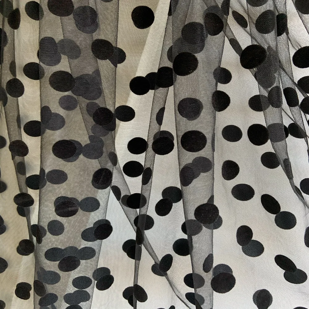 2020 Новое поступление 5 ярдов черная Тюлевая кружевная ткань в черный горошек
