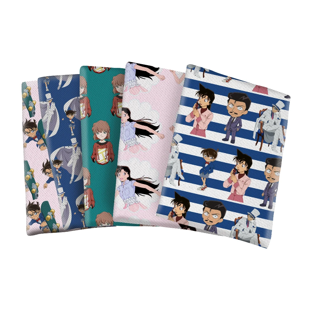 

Polyester Cotton Printed Japan Cartoon Conan Character Fabric for Kids Clothes Hometextile Curtain Cushion Cover DIY 50*145CM