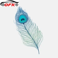 popular ice crystal blue peacock feather pvc high quality car sticker 15 2cm9 2cm
