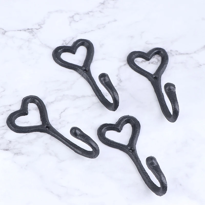 Новый 1 шт. Ретро кованый железный крючок в форме сердца Железный художественный