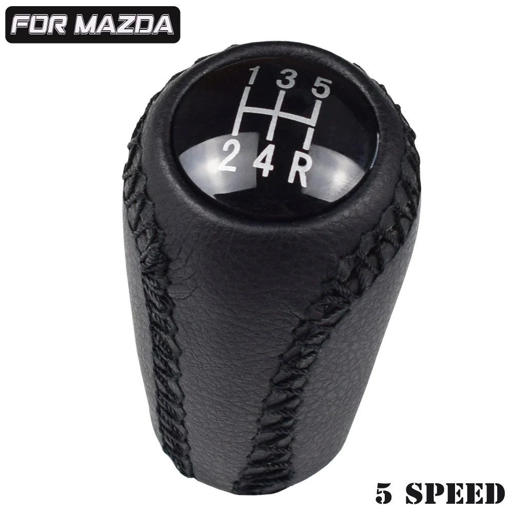 5 Speed Кожаная ручка переключения передач Mnaual для MAZDA CX-7 ER/MX-5 NC III/MAZDA 6 II GH/MAZDA 5 CR CW/MAZDA 3 BK BL 3 5 6 Series - Название цвета: 5 Speed