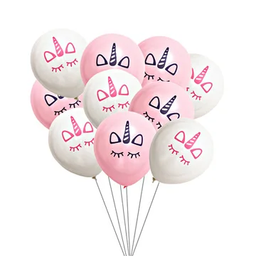 

12 Pcs Pink Unicorn Party Balloons Birthday Decoration Happy Children's Birthday Balloons Baby Shower Supplies Kids Toy