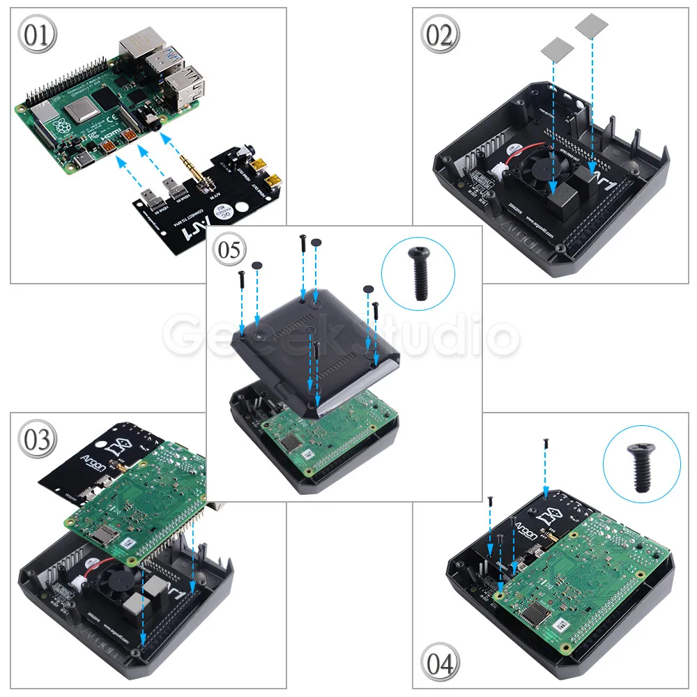 Raspberry Pi 4 Алюминиевый Чехол Из Металла ABS корпус коробка с вентилятором теплоотвод