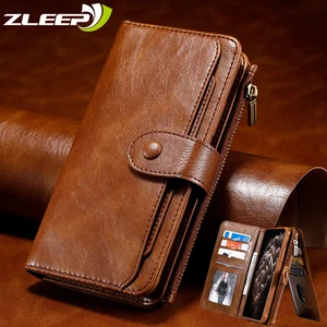 luxury leather flip case for iphone 13 12 mini 11 pro xs max xr x 7 8 6 6s plus se 2020 detach wallet card holder phone cover free global shipping