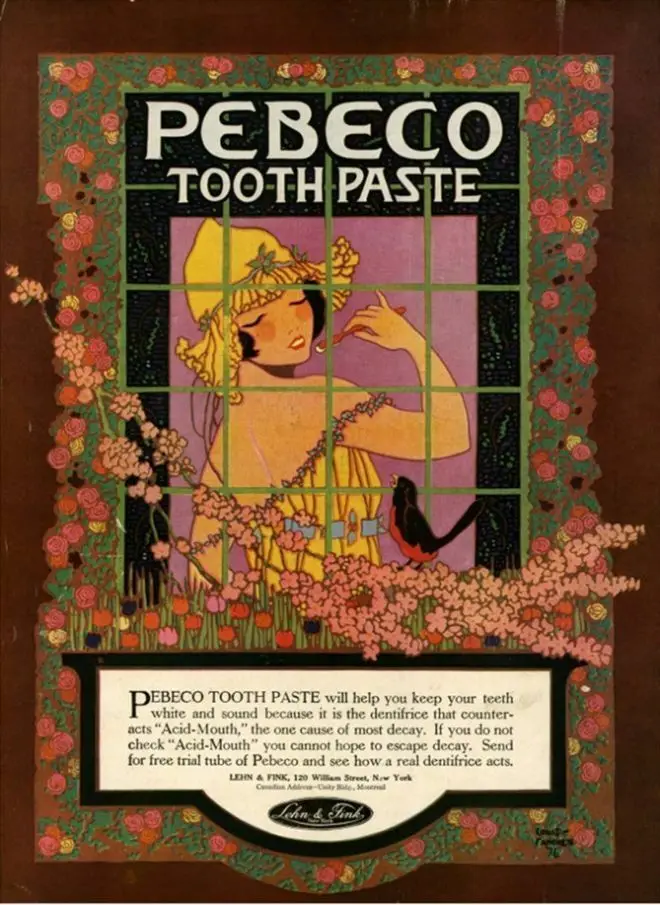 

Pepeco-pasta de dientes 1920, lata de METAL grande, cartel de estilo VINTAGE