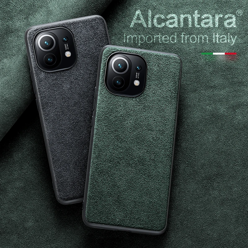 

SanCore Alcantara Turn fur Case For Xiaomi Mi 11 Case Redmi K40 K40Pro Case Leather Back Cover Mi 11 Caase Poco f3 case