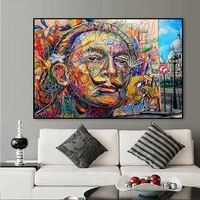 salvador dali portrait canvas graffiti art poster oil paintings print on canvas abstract wall art pictures for living room decor