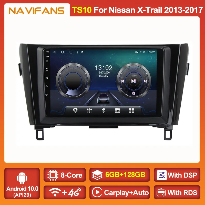 Автомагнитола 2DIN 4G LTE Android 11 мультимедийный видеоплеер для Nissan Qashqai J11 X Trail 3 T32 2013 2017