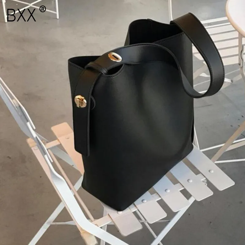 [BXX] модная универсальная вместительная сумка мешок простой стиль искусственная