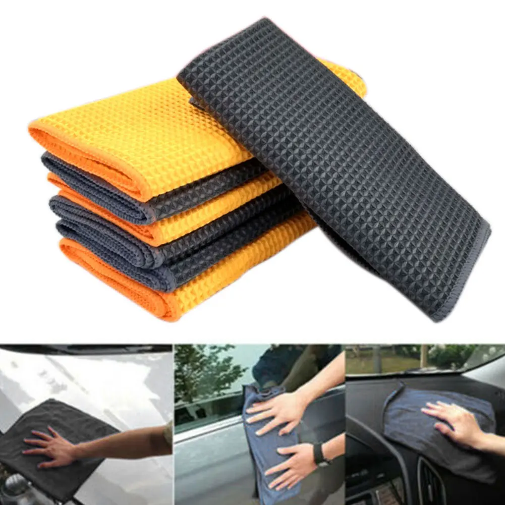 Rag Honeycomb Cloth Tool No Lint Window Glass Soft Microfiber Detailing Waffle Towel Absorbent Duster Home Car Washing Cleaning | Спорт и