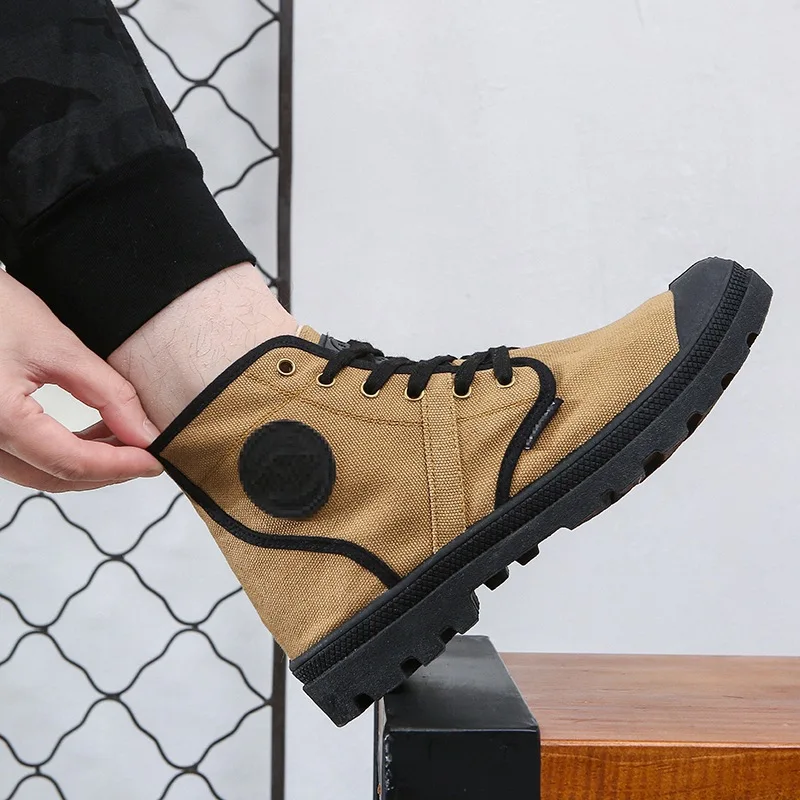 

Fashion Men Canvas Shoes Autumn Black Gray Casual Shoes Youth Boys Trend High Top Sneakers Zapatillas De Deporte Men's Shoes