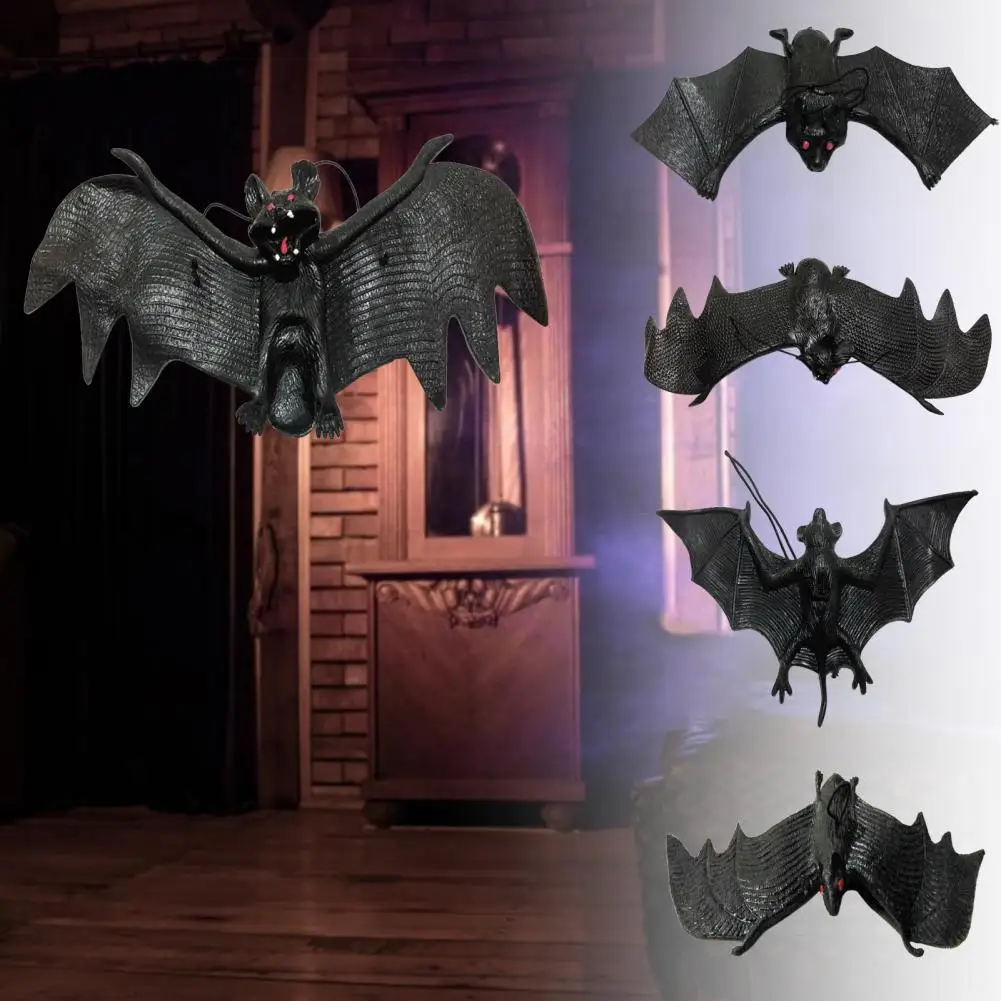 

Simulation Animal Toy Eco-friendly Realistic Looking TPR Rubber Hanging Simulation Bats Trick Toy for Home