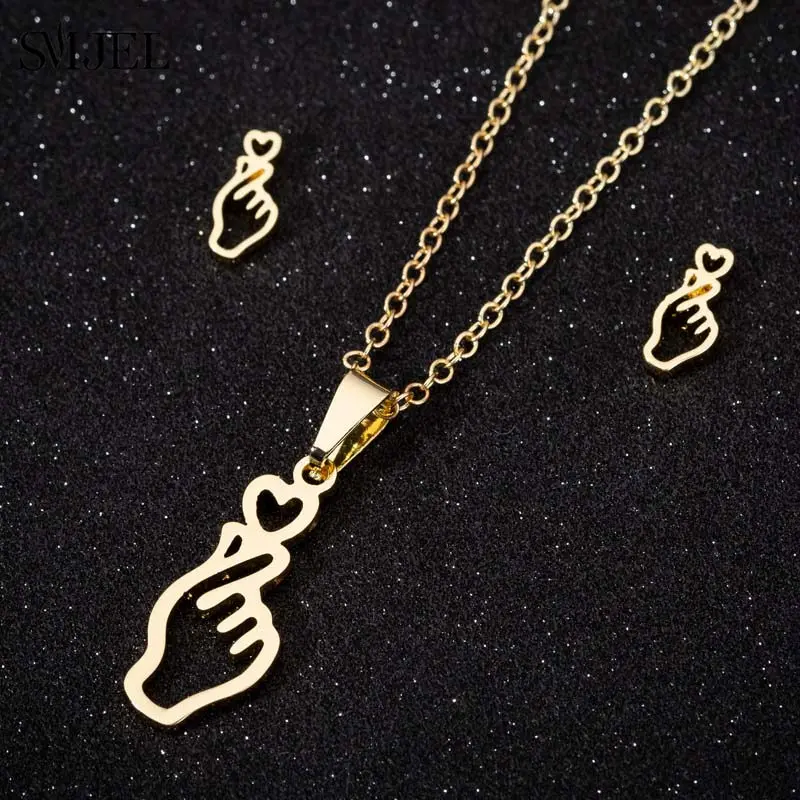 Комплект из колье и серёг нержавеющей стали