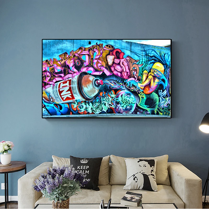 

Street Inkjet Graffiti Art Canvas Painting Modern Wall Art Color Posters and Prints Frameless Room Home Decoration Pictures
