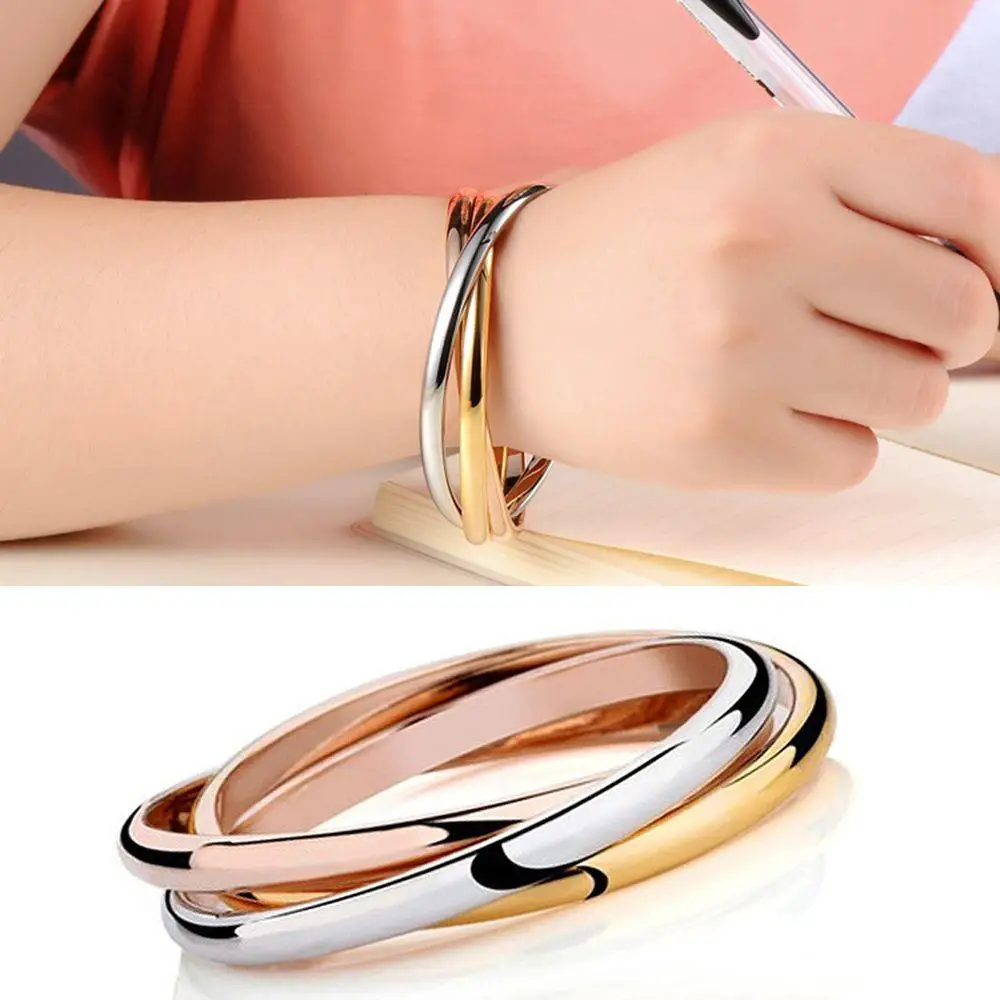 

Women Bracelet Chains Stainless Steel 3 Color Set Bracelets Bangles Accessory Carter Bracelets Wholesale 2022 New Trend Jewelry