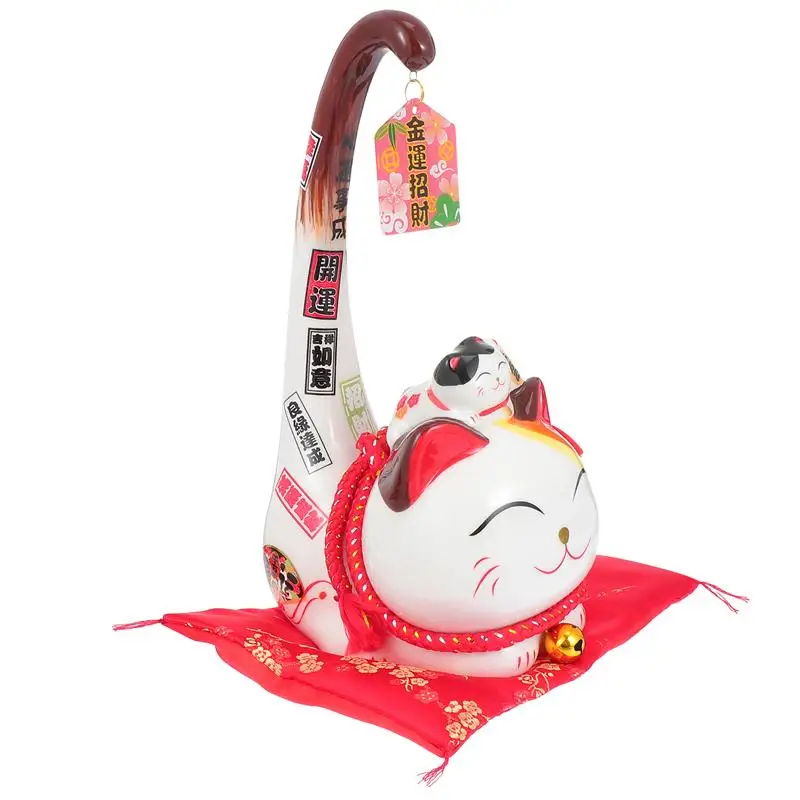 

1 pc Household Adornment Fortune Cat Model Ornament Ceramic Photo Prop