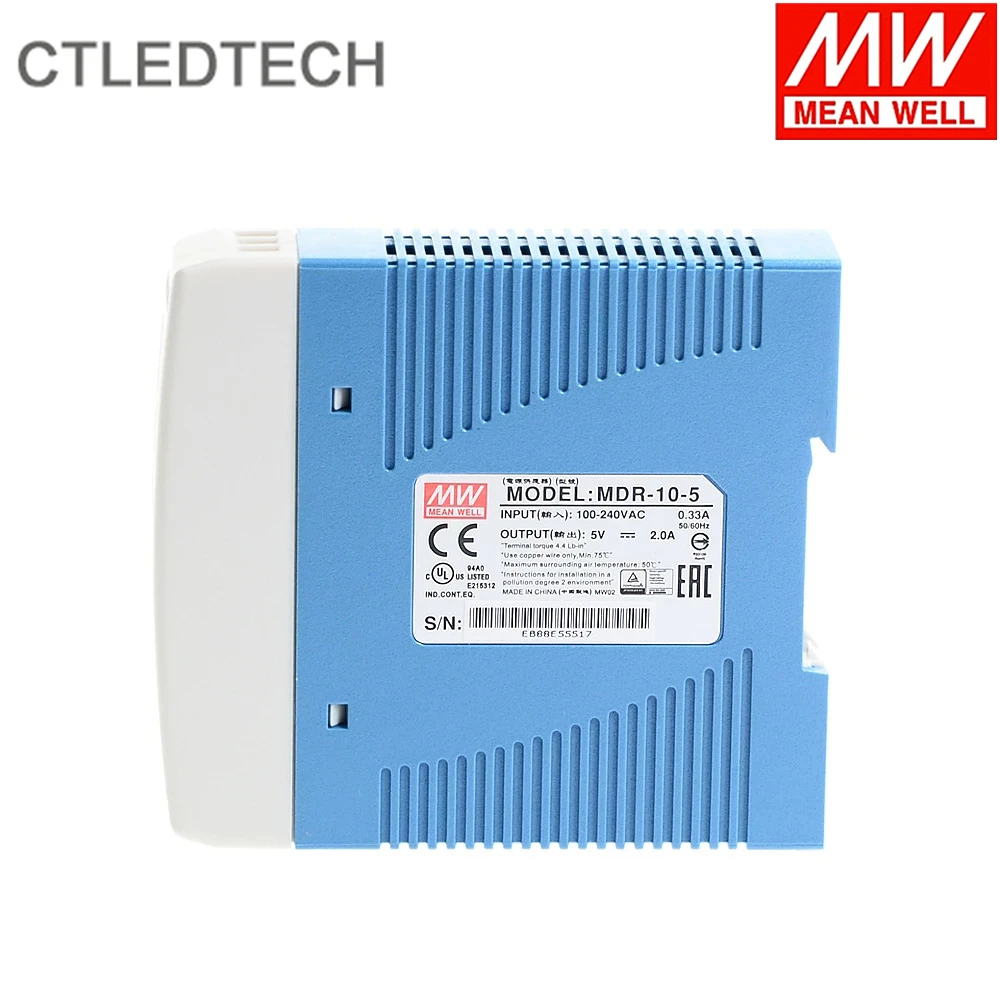 Mean Well MDR-100-12 12 В 24 в 48 100 Вт импульсный источник питания на DIN-рейке маленького