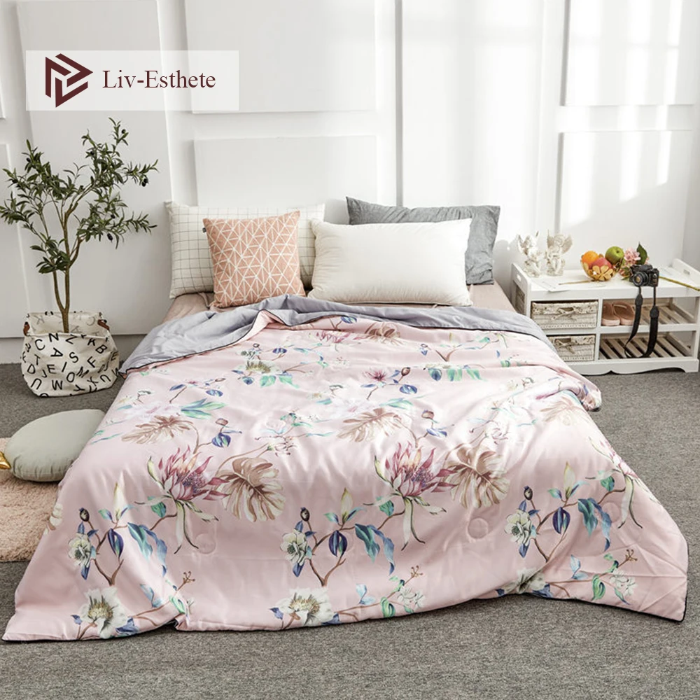Liv Esthete модное шелковое летнее мягкое Розовое женское одеяло/одеяло для мужчин и