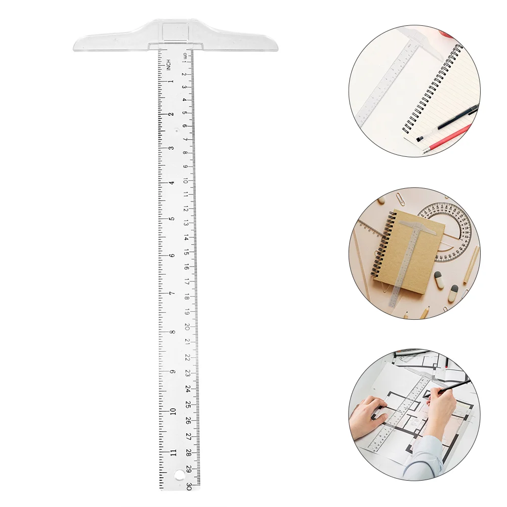 

3pcs Professional T Shape Ruler General Layout Ruler Clear Drafting Supplies