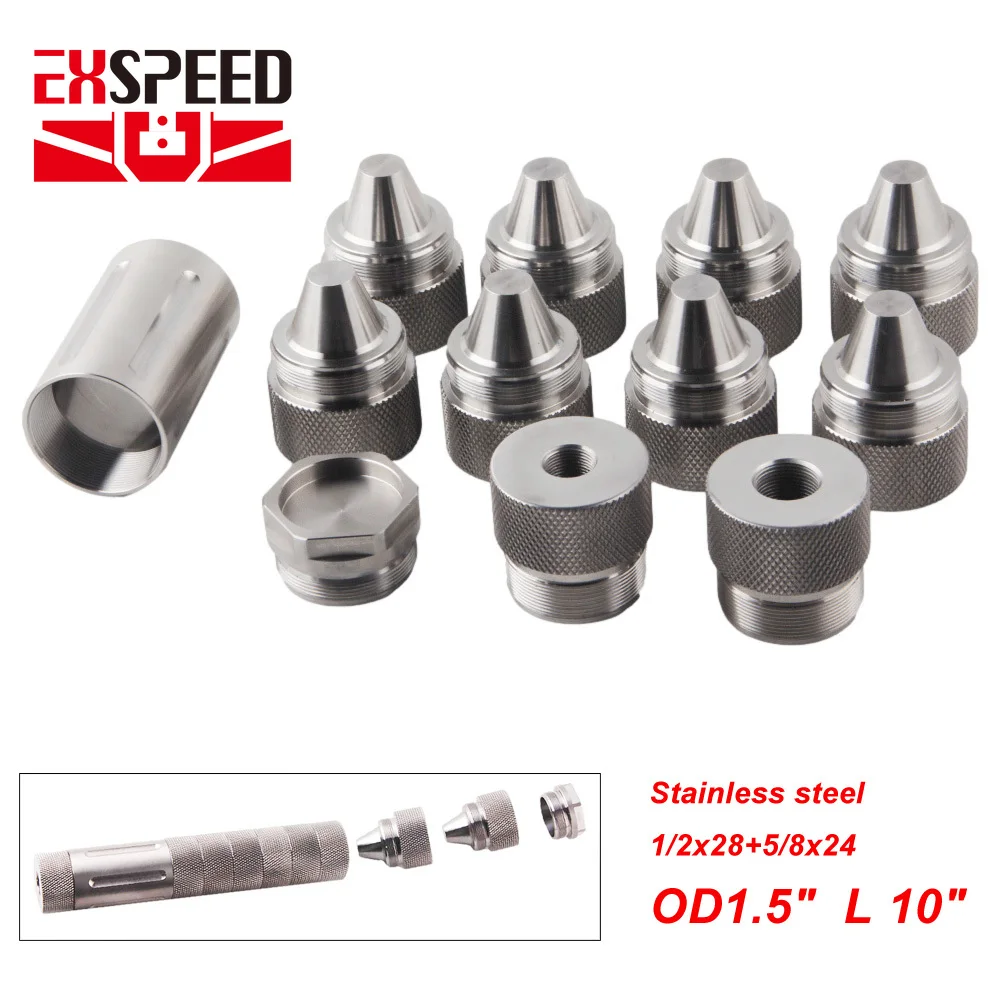 

1.5 Aluminum jig 1/2x28 modular For NaPa Car 10 inch 9mm adapter 5/8x24 Stainless Steel