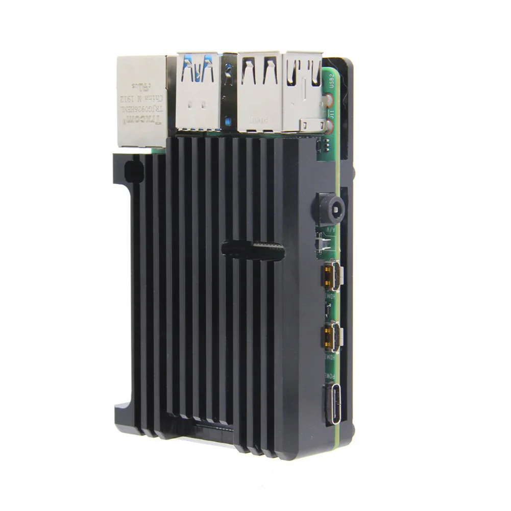 

High Quality CNC Aluminium Alloy Case Open Design Protective Box Cover Enclosure with Fan for Raspberry Pi 4B Accessories